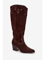 Dámské Kožené Koby Jočky S Dekorací Na Sloupku Čokoládové Darella