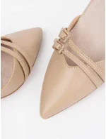 Zajímavé hnědé dámské lodičky na jehlovém podpatku Zajímavé hnědé dámské lodičky na jehlovém podpatku