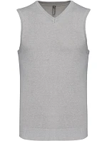 Kariban K 969 Pánská svetrová vesta s výstřihem do V 20.K969 grey melange Kariban K 969 Pánská svetrová vesta s výstřihem do V 20.K969 grey melange