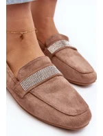 Dámské Mokasíny S Cyrkoniemi Světle Hnědé Ralrika Dámské Mokasíny S Cyrkoniemi Světle Hnědé Ralrika