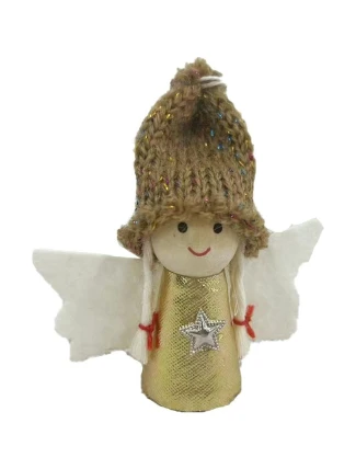 VÁNOČNÍ PŘÍVĚSEK ANDĚL ZLATÝ 7CM