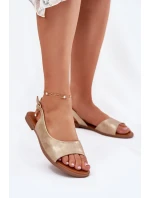 Dámské Sandály Na Plochém Podpatku Zlaté Weanise