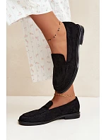 Dámské mokasíny a loafers z ekokoženého semiše černé Laisie Dámské mokasíny a loafers z ekokoženého semiše černé Laisie