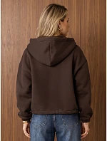 Dámská mikina s kapucí, rozepínací, zateplená, čokoládová, FashionStreet BY1577 Dámská mikina s kapucí, rozepínací, zateplená, čokoládová, FashionStreet BY1577