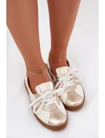 Kožené dámské polobotky typu barefoot Zazoo N1341 bílozlaté