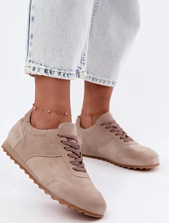Dámské béžové barefoot boty z přírodní semiš Zazoo N1422