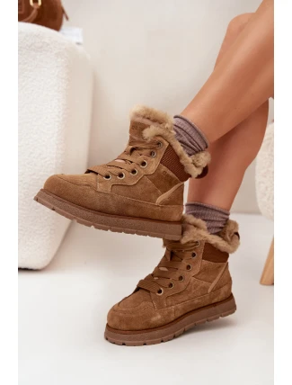 Dámské sněhule na platformě s kožešinkou Big Star – camel Dámské sněhule na platformě s kožešinkou Big Star – camel