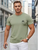 Pánské bavlněné tričko se malým potiskem, zelené, FashionStreet NX5131R Pánské bavlněné tričko se malým potiskem, zelené, FashionStreet NX5131R