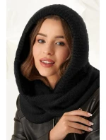 Dámská komínová šála s kapucí 48-495 Černá - AJS