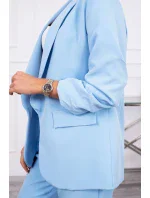Elegantní souprava saka a kalhot modré barvy