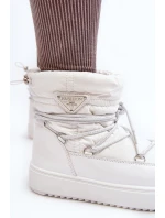 Dámské sněhule na platformě s vázáním bílé Fleure