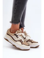 Dámské tenisky na platformě hnědé Etnaria