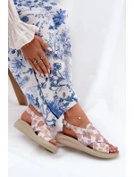 Dámské sandály z eko kůže s květinami multikolor Tosmelia