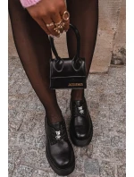 Dámské polobotky s připínacím doplňkem z eko kůže Laurea – černé