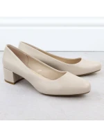 Béžové lodičky na klínku Sergio Leone PB291