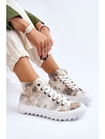 Dámské tenisky High Big Star LL274047 Bílá a zelená Dámské tenisky High Big Star LL274047 Bílá a zelená