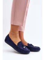Dámské modré klasické semišové mokasíny Ontala