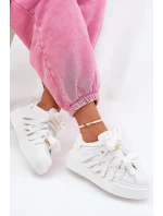 Eko Kožené Tenisky Na Platformě Bílé Penolle