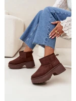 Dámské Nízké Sněhule Na Klínku S Teplým Kožíškem Hnědé Mavelle Dámské Nízké Sněhule Na Klínku S Teplým Kožíškem Hnědé Mavelle