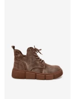 Semišové nízké dámské kotníky na platformě Big Star SS274594 béžové Semišové nízké dámské kotníky na platformě Big Star SS274594 béžové