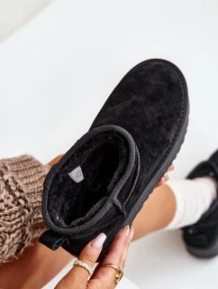 Dámské Semišové Sněhule Na Platformě Černé Nereviana