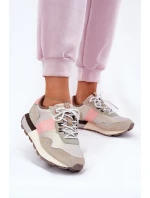 Dámské semišové tenisky Big Star HI-POLY SYSTEM – šedo-růžové