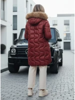 Dámská zimní bunda VIRELIA prošívaná bunda s kapucí bordó FashionStreet TY4935