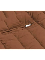 Černo-karamelová oboustranná dámská zimní bunda (2M-21508)