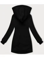 Černá rozepínací dámská mikina z různých spojených materiálů LHD (AMG-165) Černá rozepínací dámská mikina z různých spojených materiálů LHD (AMG-165)