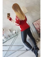 Vánoční svetr se Santa Clausem červený