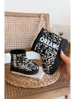 Dětské sněhule/boty s flitry Rebbica – černo-stříbrné Dětské sněhule/boty s flitry Rebbica – černo-stříbrné