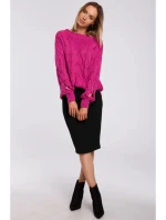 Dámský svetr M539 fuchsiový - Moe Dámský svetr M539 fuchsiový - Moe