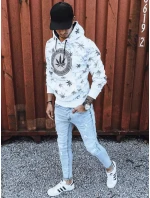 Pánská bílá mikina s potiskem FashionStreet BX5323
