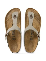Pánské šedé žabky Birkenstock Gizeh Birko-Flor Nubuck Stone regular wide (43391) dámské Pánské šedé žabky Birkenstock Gizeh Birko-Flor Nubuck Stone regular wide (43391) dámské