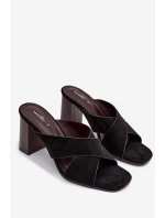 Dámské sandály na podpatku Černé Denessa