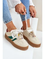 Sneakersy Damskie Z Przypinkami Beżowe Jariana