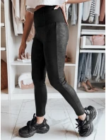 Dámské voskované legíny s vysokým pasem NIVANA black FashionStreet UY2295