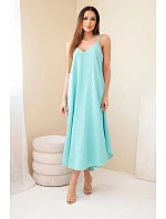 Šaty mušelínové na ramínka mintová Šaty mušelínové na ramínka mintová