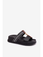 Dámské páskové platformové nazouváky Tahlia Černé