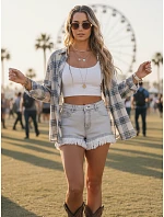 Dámské džínové šortky roztřepené šedé FashionStreet SY0497
