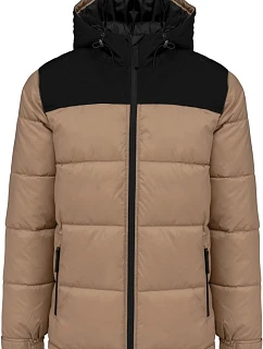 Kariban K 6163 Prošívaná bunda s kapucí 20.6163 wet sand/black