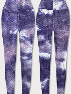 Fialové legíny s motivem TIE DYE (YW88025)