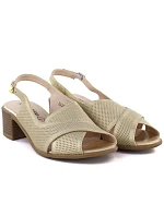 Dámské pohodlné zlaté sandály na jehlovém podpatku M.Daszynski SA262-3