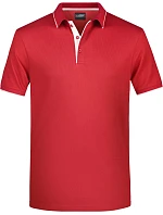 Daiber JN 728 Pánské piqué polo s kontrastní légou 02.0728 red/white