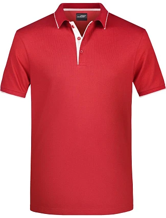 Daiber JN 728 Pánské piqué polo s kontrastní légou 02.0728 red/white
