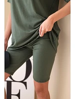 Dámský bavlněný komplet s krátkým rukávem a šortkami žlutý Dámský bavlněný komplet s krátkým rukávem a šortkami žlutý