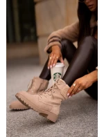 Dámské zateplené boty na zip Beige Mivael Dámské zateplené boty na zip Beige Mivael