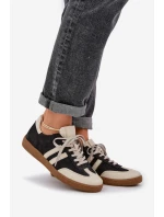 Zazoo N1068 Kožené Nízké Tenisky Dámské Černé