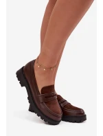 Dámské mokasiny z eko kůže čokoládové Cailen