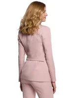 K056 Sako s páskem na zavazování - krepová růžová